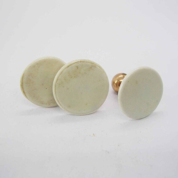 Vintage Collar Studs Cleric Buttons Lot of 3 Round Head Celluloid back - Picture 3 of 3